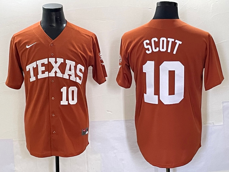 Men Texas Longhorns #10 Scott brown Nike joint Name NCAA 2025 Jersey style 26->ncaa teams->NCAA Jersey